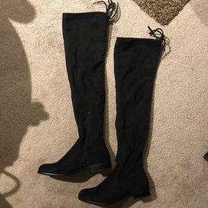 Over the knee black boots